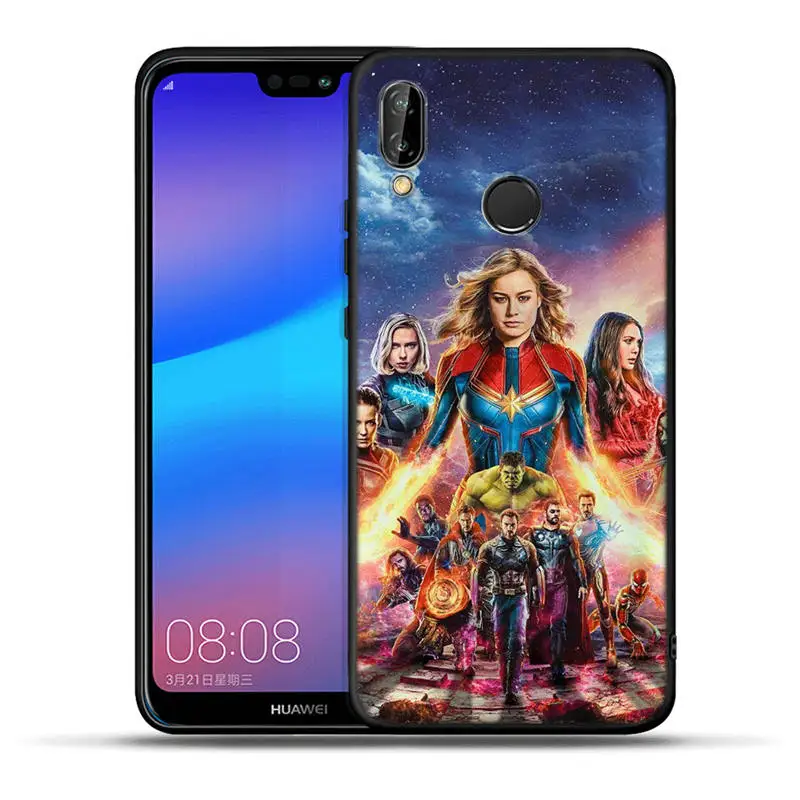 Чехол Мстители звездное небо для huawei mate 20 10 P30 P20 P10 P9 P8 Lite Pro P Smart Черный силиконовый чехол Captian Marvel - Цвет: H1225