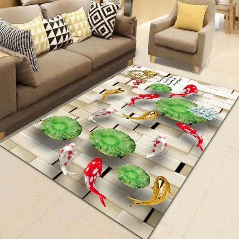 3D принт китайский стиль гостиная ковры спальня тумбы коврики украшения дома пол
