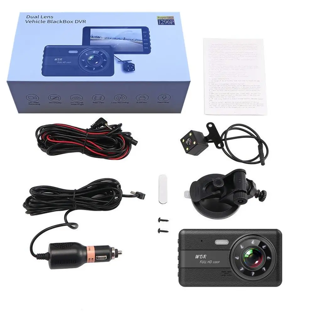 

Front And Rear Double Lens Driving Recorder T682 HD Night Vision Mini Car Recorder 1080p HD Car DVR Dashboard Camera Recorder
