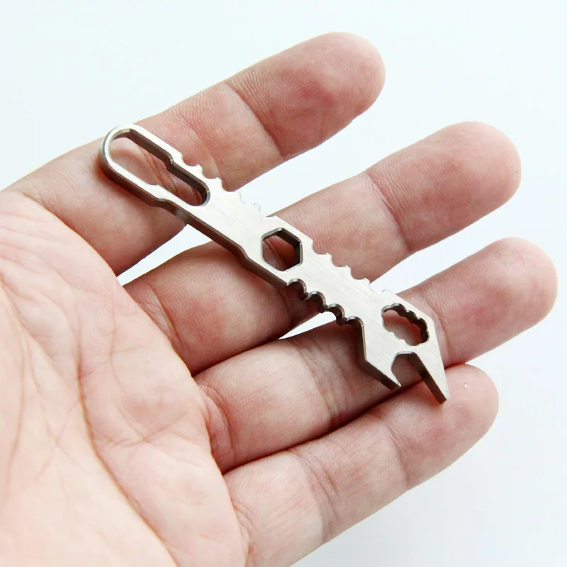 QingGear Titanium TC4 Multi Mini брелок для ключей Pry Tool открывалка бутылок Открыватель коробок