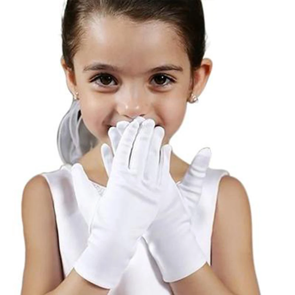 1 пара Детские эластичные атласные перчатки для танцев | Аксессуары одежды