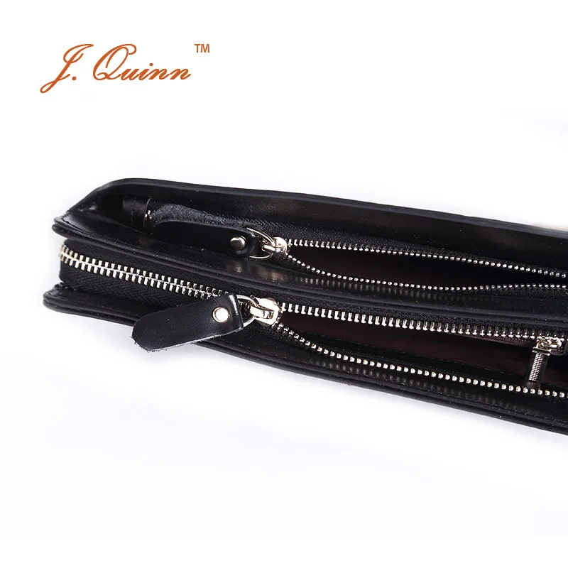 J. Quinn Большой Босс Бизнес натуральная кожа мужской клатч кошелек на молнии со