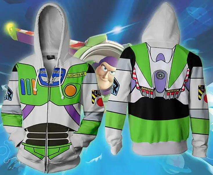 Zip hoodie Аниме История игрушек Базз, с принтом, для печати, для, для, для печати, для, для нового - Цвет: Zip hoodie