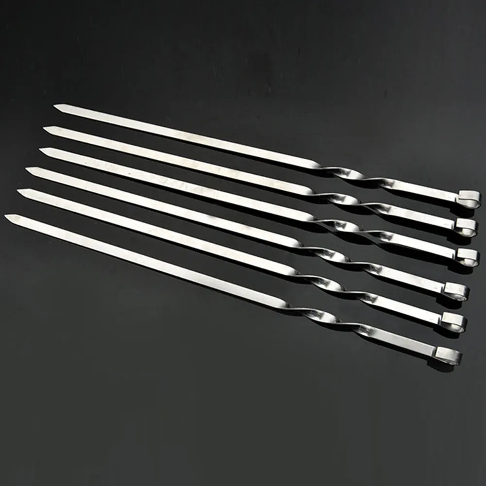 Новые 6 шт шашлыков для барбекю из нержавеющей стали плоские широкие толстые