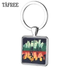TAFREE искусство картина стеклянный кабошон купол квадратный брелок Странные дела брелок для женщин брелок бижутерия QF130
