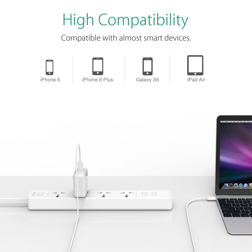 ORICO OSC универсальная защита от перенапряжения для дома и офиса с 4 usb зарядными