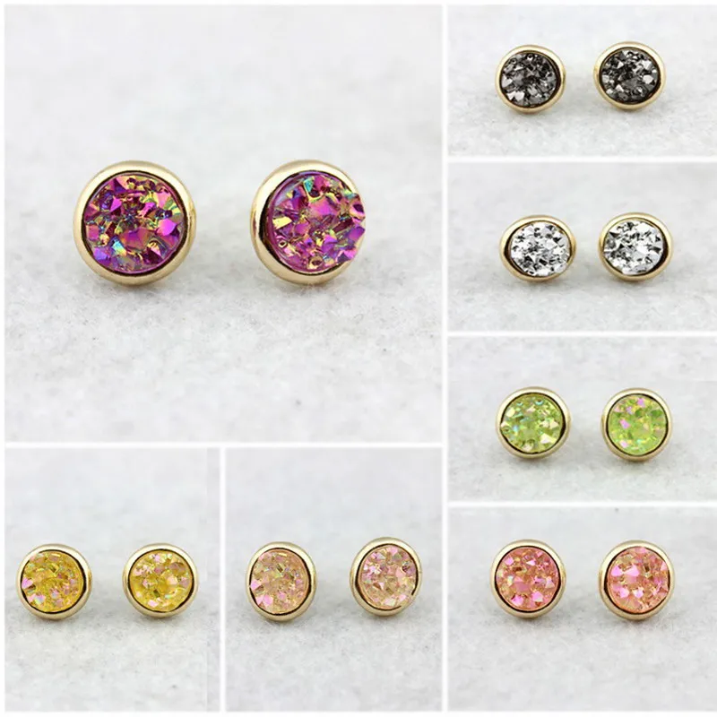 12 мм модные круглые серьги-гвоздики с ПАВЕ женские E2423 лидер продаж золотые