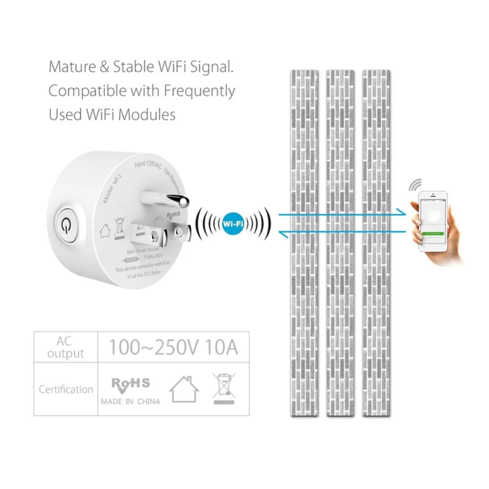 Мини умная розетка Wifi электрическая розетка таймер США штекер Wifi Пульт дистанционного управления блок питания переключатель синхронизации вилки адаптер