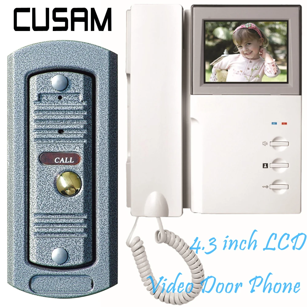 Видеодомофон с ЖК дисплеем 4 3 дюйма и камерой 800TVL|video door phone|door phonevideo intercom doorbell |