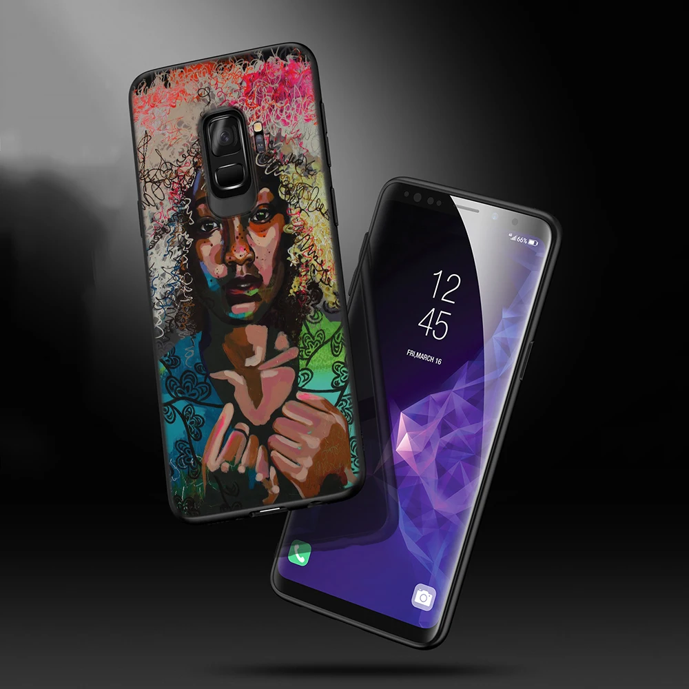 WEBBEDEPP Anette Tjaerby Gal афро волос поп арт ТПУ чехол для Samsung Galaxy A10 A30 A40 A50 A70 A6 A8 A9 J6 2018 Note 8 9