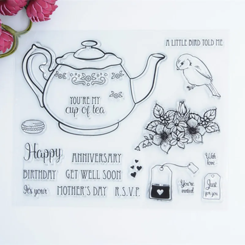 Cs762 16x14 см записки DIY Фотоальбом учетной записи Прозрачная силиконовая резина