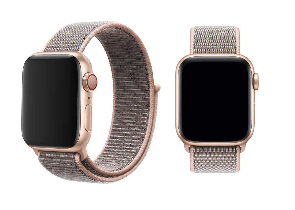 Ремешок для наручных часов Apple Watch серии 3/2/1 38 мм 42 мм мягкий нейлон дышащий сменный ремешок Спортивные петли для наручных часов iwatch серии 4 5 40 мм 44 мм