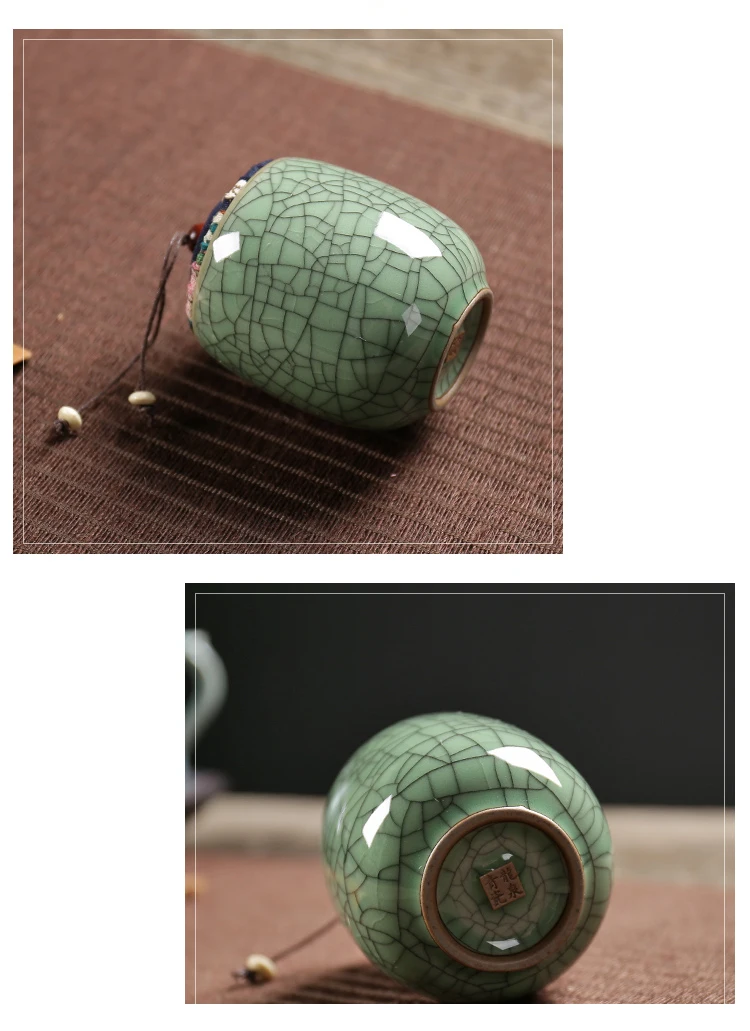 Китайские чайные банки Longquan Celadon Crackle Glaze чайная посуда чайная банка пробковая Мешковина печать баночка с крышкой хранение конфет винтажный домашний декор