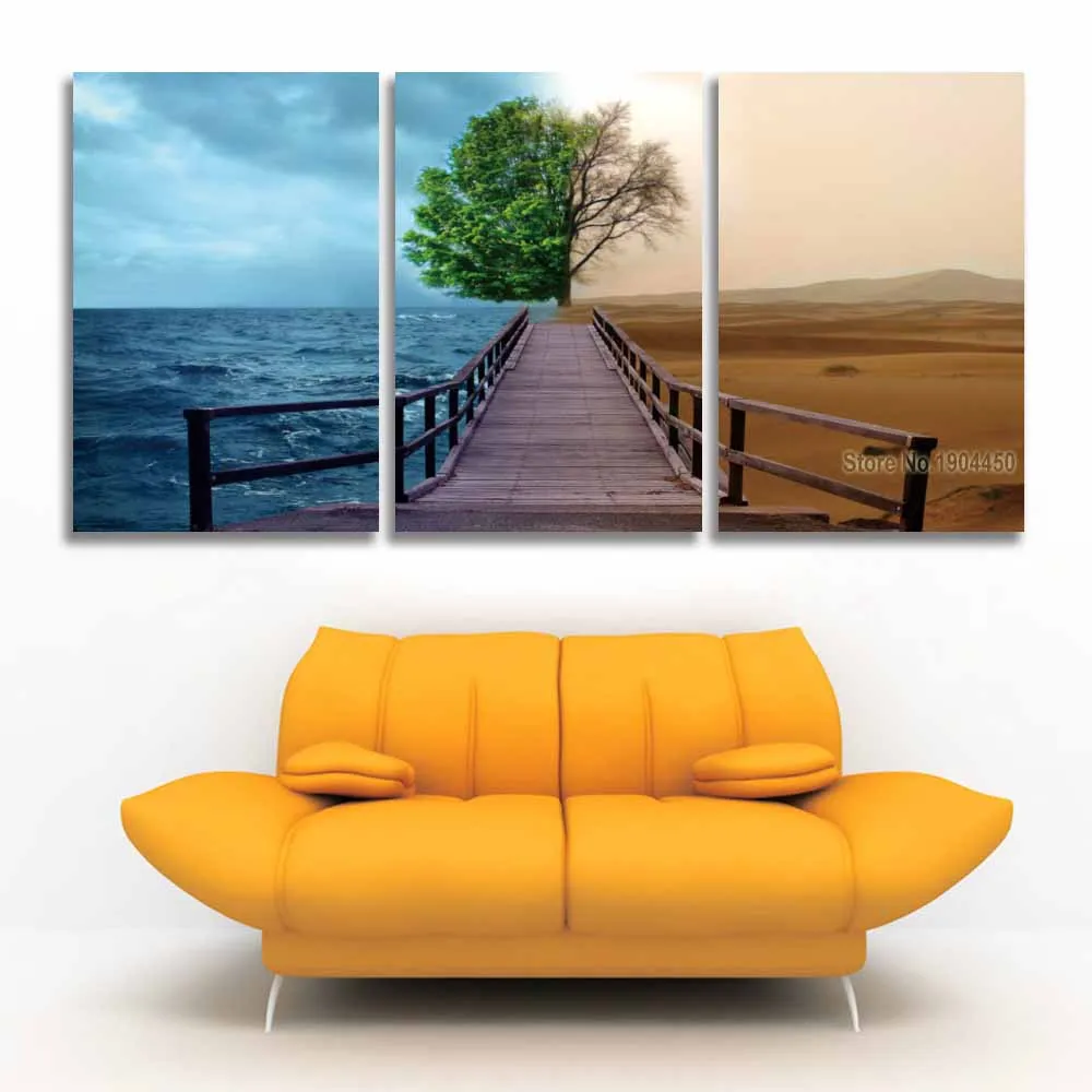 3 панели холст настенные художественные принты сезон пейзаж Картина модульная