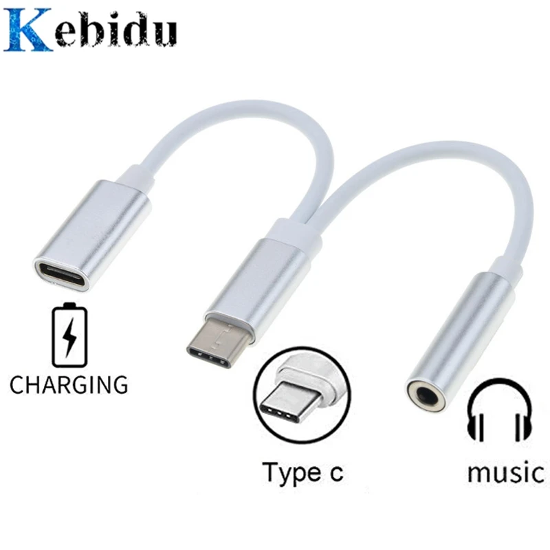 Аудиокабель kebidu USB C адаптер для наушников 2 в 1 Type 3 5 мм AUX Jack ресивер ffor Xiaomi 6 Mi6