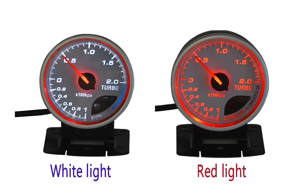 Дракон манометр 60 мм авто Trubin Boost gauge красный и белый освещение-1~ 2 кПа/турбо Boost давление чтения автомобиля метр с датчиком