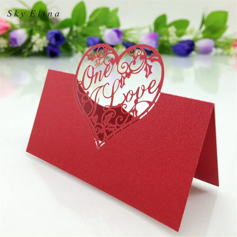 10 шт лазерная резка Любовь Сердце Мода сиденье карточка свадебный стол декор