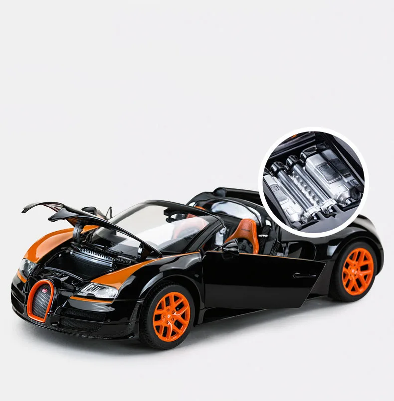 Высокая имитация 1:18 Bugatti Veyron Grand Sport Vitesse литье под давлением модель автомобиля украшение подарок для мальчиков коллекция