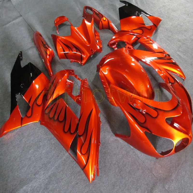 Пресс-форма для оранжевый мотоцикл обтекатель ZX14R 2006 2007 2008 2009 2010 2011 2012 2013 2014 2015 2016