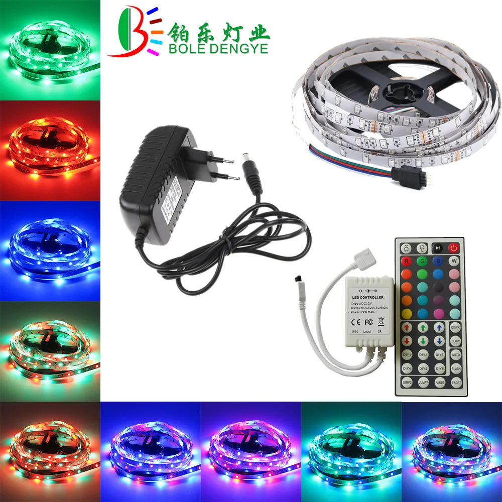 5 м 10 м 15 м RGB Светодиодные ленты SMD 2835 гибкий светодиодный лента DC 12V 60 светодиодный s/М веревочные струнные лампы светильник+ светодиодный контроллер+ Мощность адаптер