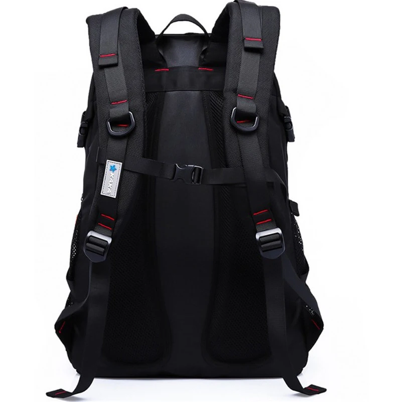 Мужской рюкзак из ткани Оксфорд KAKA черный водонепроницаемый вместительный для