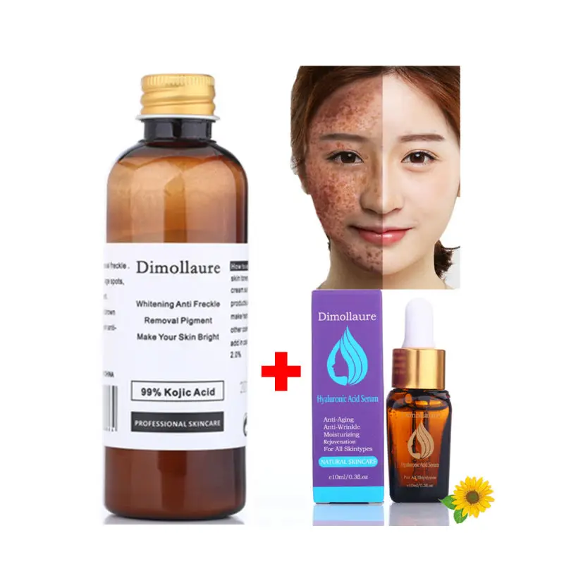 kojic-Hyaluronic Dimollaure 30 г чистая койевая кислота отбеливающий крем+ койевая кислота Сыворотка от морщин удаление веснушек меласма акне шрам пигмент крем с меланином - Цвет: kojic-Hyaluronic