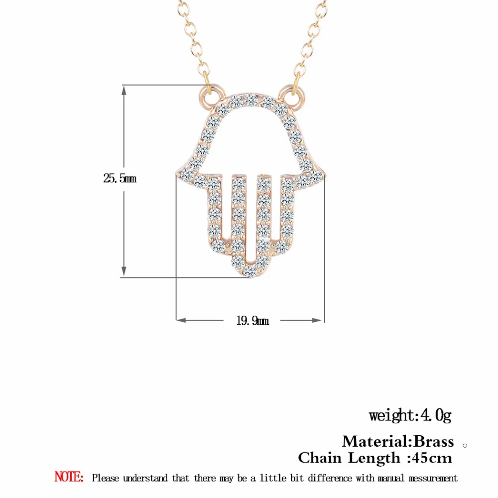 Люстра с покрытием Hamsa ожерелье дизайном рука для женщин украшение кристаллами
