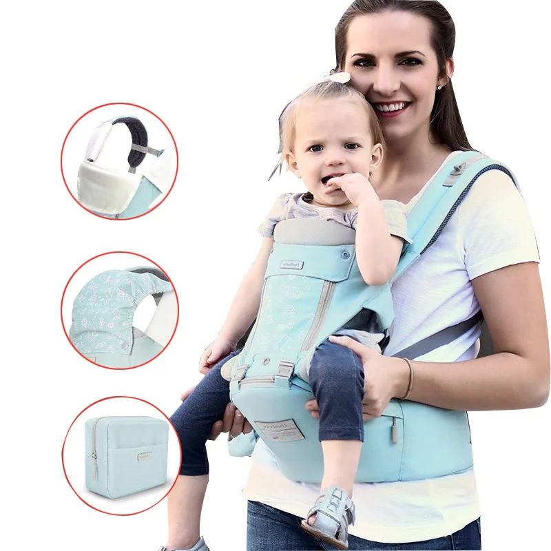 Ibelibaby/Сумка-кенгуру из хлопка для переноски детей, многофункциональная сумка-кенгуру для новорожденных с карманами большой вместимости