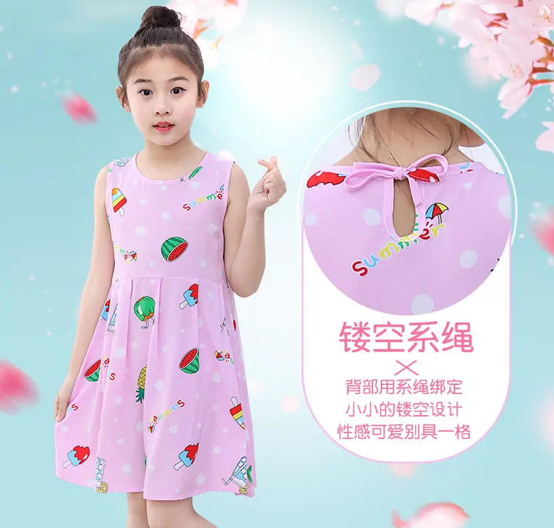 Disney princess Children's summer nightdress Minnie cotton dress cartoon robes sleepwear girl home clothing Mickey mouse pajama