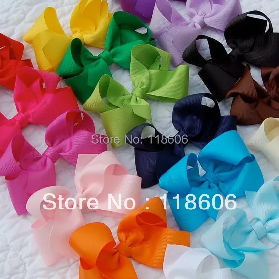 Бесплатная доставка Loopy Pinwheel бант для волос 3 5 дюйма однотонный бутик 196 цветов |