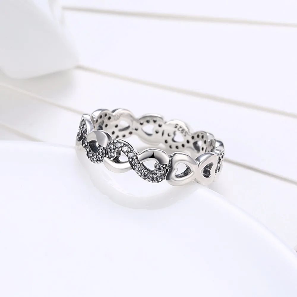 LUALA Форме Сердца Циркон S925 Серебряное Кольцо Женщины Ювелирные Изделия