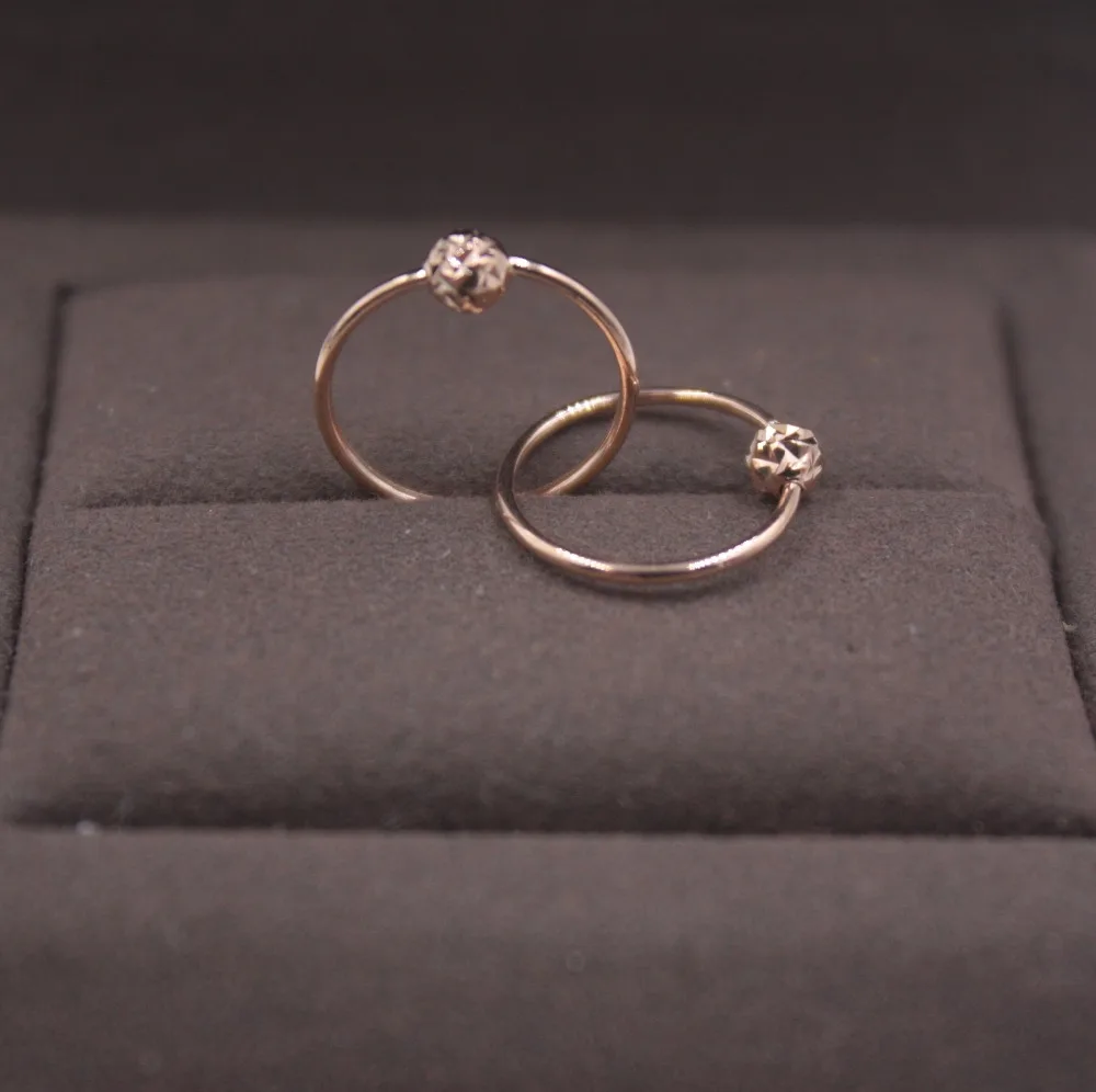 Новые серьги из розового золота 18 к идеальная резная бусина женский обруч на