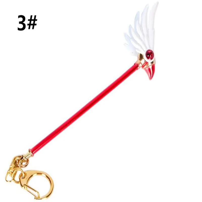 style 3 Аниме Card Captor Sakura Action напечатанный рисунок голова птицы волшебная палка крылья мультфильм брелок Рождественский кулон брелок для ключей с игрушкой A833 - Цвет: style 3