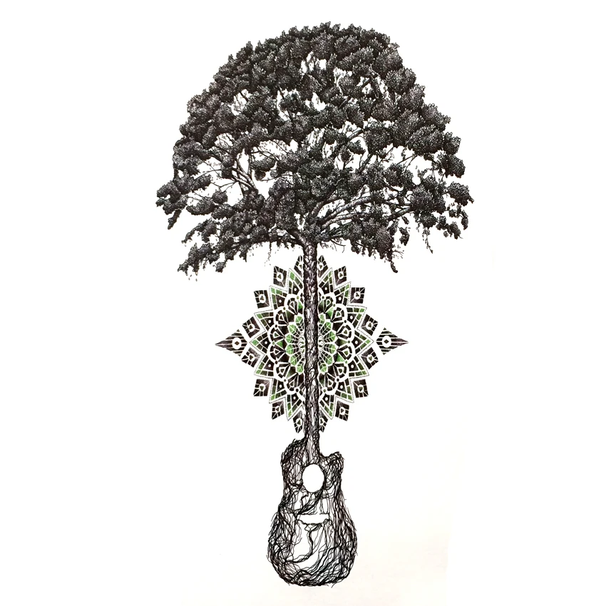 

Lush God Tree Waterproof Temporary Tattoo Sticker Harajuku lotus Tatouage temporaire Tattoo Body Art Henna Tatoo Stickers