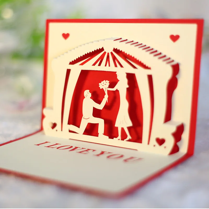 3D предложить открытки свадебные поздравительные Свадебные украшения День Святого Валентина приглашения на