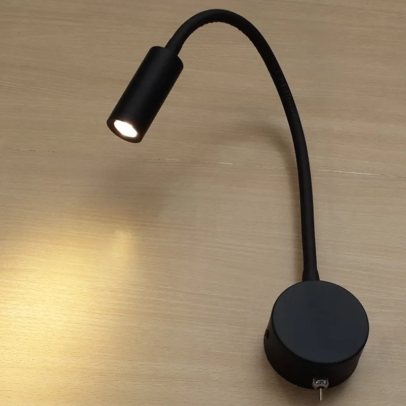 TopocH боковые лампы для кровати гибкий жесткий проводной матовый черный