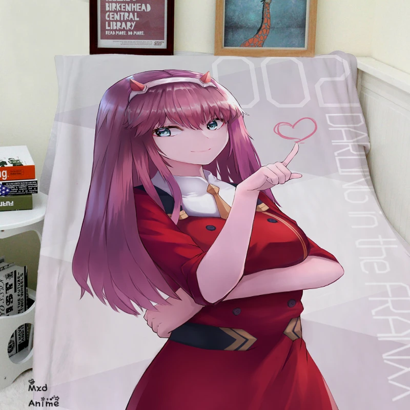 

Плюшевое одеяло с аниме "Дарлинг во франксе Zero Two", супер мягкое, бархатное, в стиле модерн, для дивана