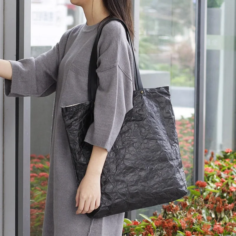 Европейская Женская Повседневная Сумка тоут из крафт бумаги в стиле ретро