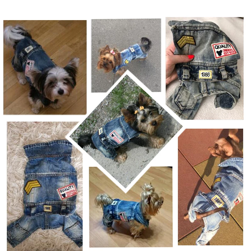 Джинсовый комбинезон для собаки одежда в стиле ретро джинсовый ковбойский