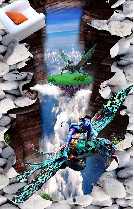 Пользовательские фото этаж 3d обои современный Книги по искусству анимации mural-3d