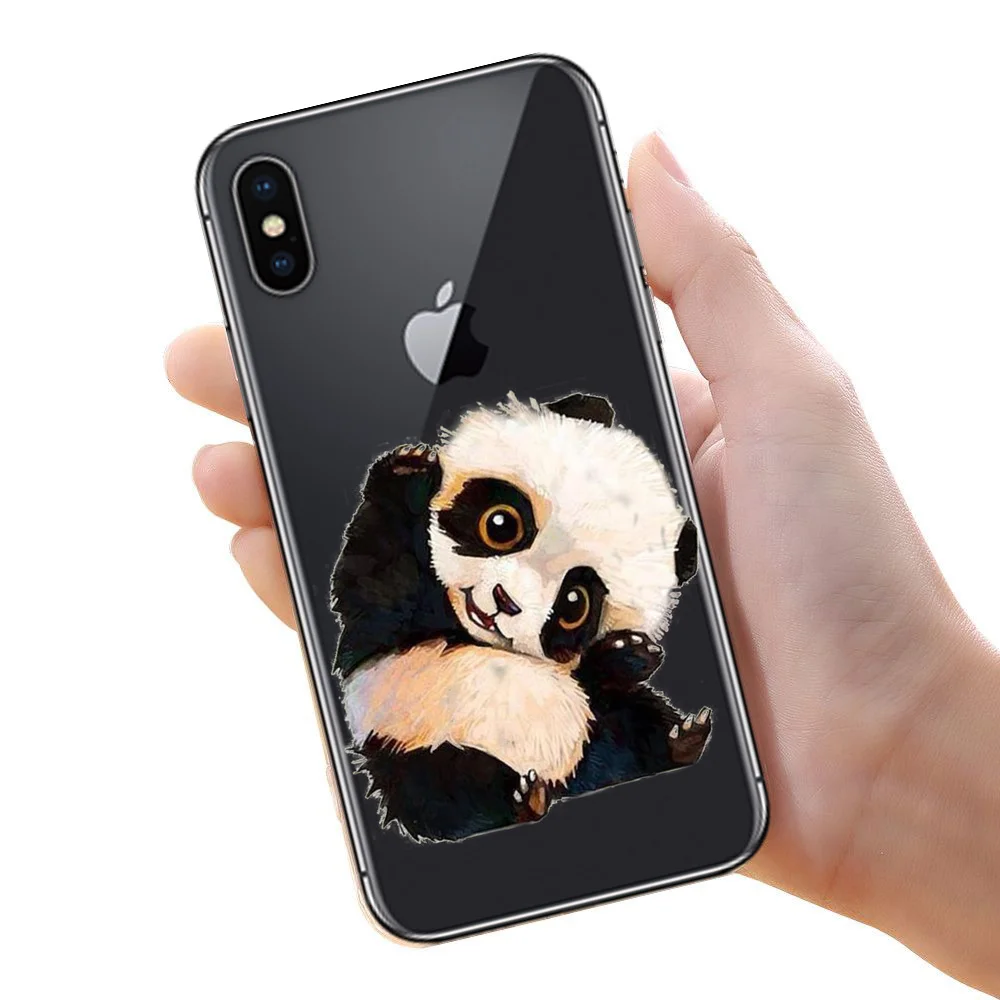CASEIER роскошный чехол с пандой для iPhone 7 6s Plus силиконовые чехлы TPU рисунком 6 7X8 5 5S SE |