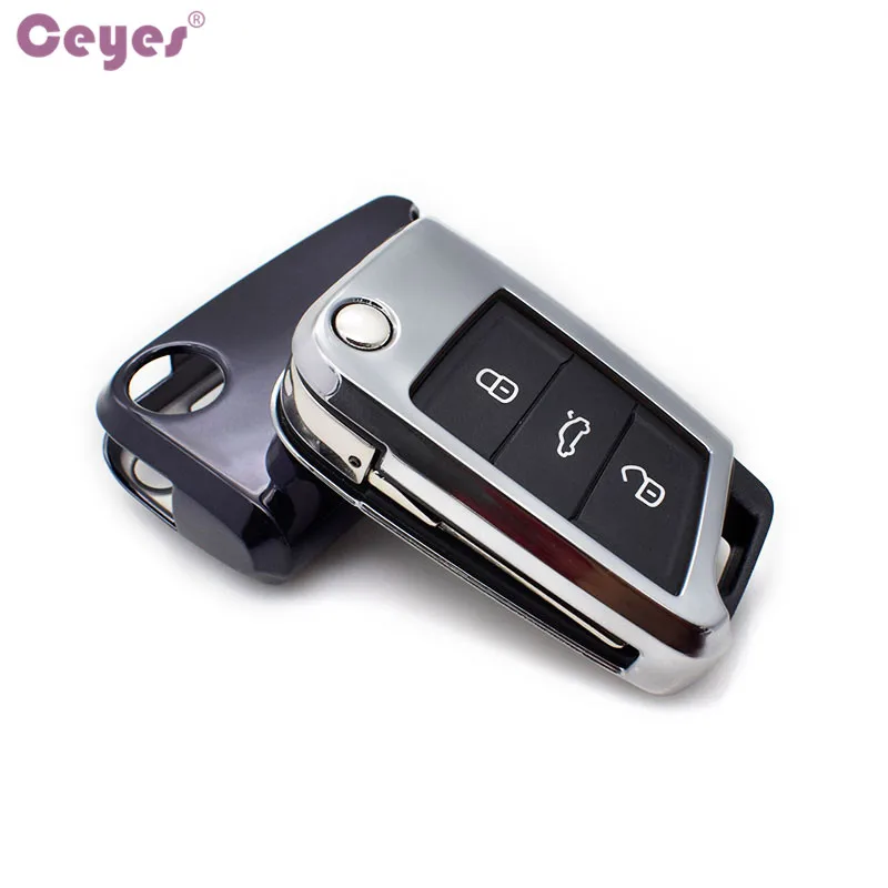 Чехол для автомобильного ключа Ceyes из ТПУ Skoda Octavia A5 Fabia VW Polo Golf Passat Seat Ibiza Leon