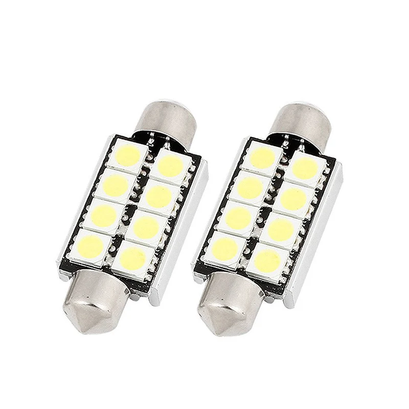 1х гирляндовый светильник 36 мм 39 мм 41 мм C10W C5W 4SMD 8SMD 12SMD 5050 Светодиодный светильник CANBUS Автомобильная номерная табличка авто корпус интерьерные купольные лампы