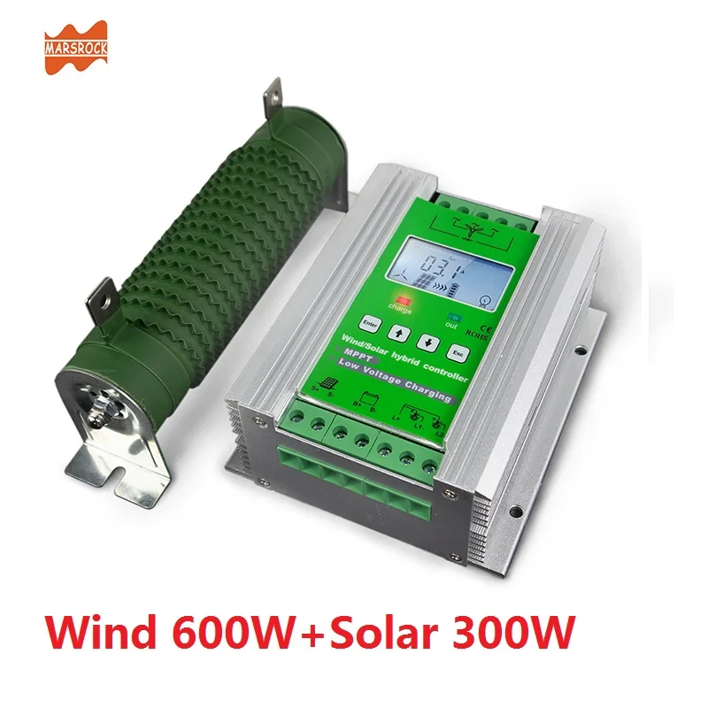 Wind 600W Solar 300W 1400 Вт со слежением за максимальной точкой мощности, ветро-солнечной гибридной усилитель контроллер заряда для фотоэлектрических систем и 12/24V Авто подать заявку на 800W 600 Вт ветер+ 600 Вт 400 Вт с солнечной бата - Цвет: Wind 600W Solar 300W