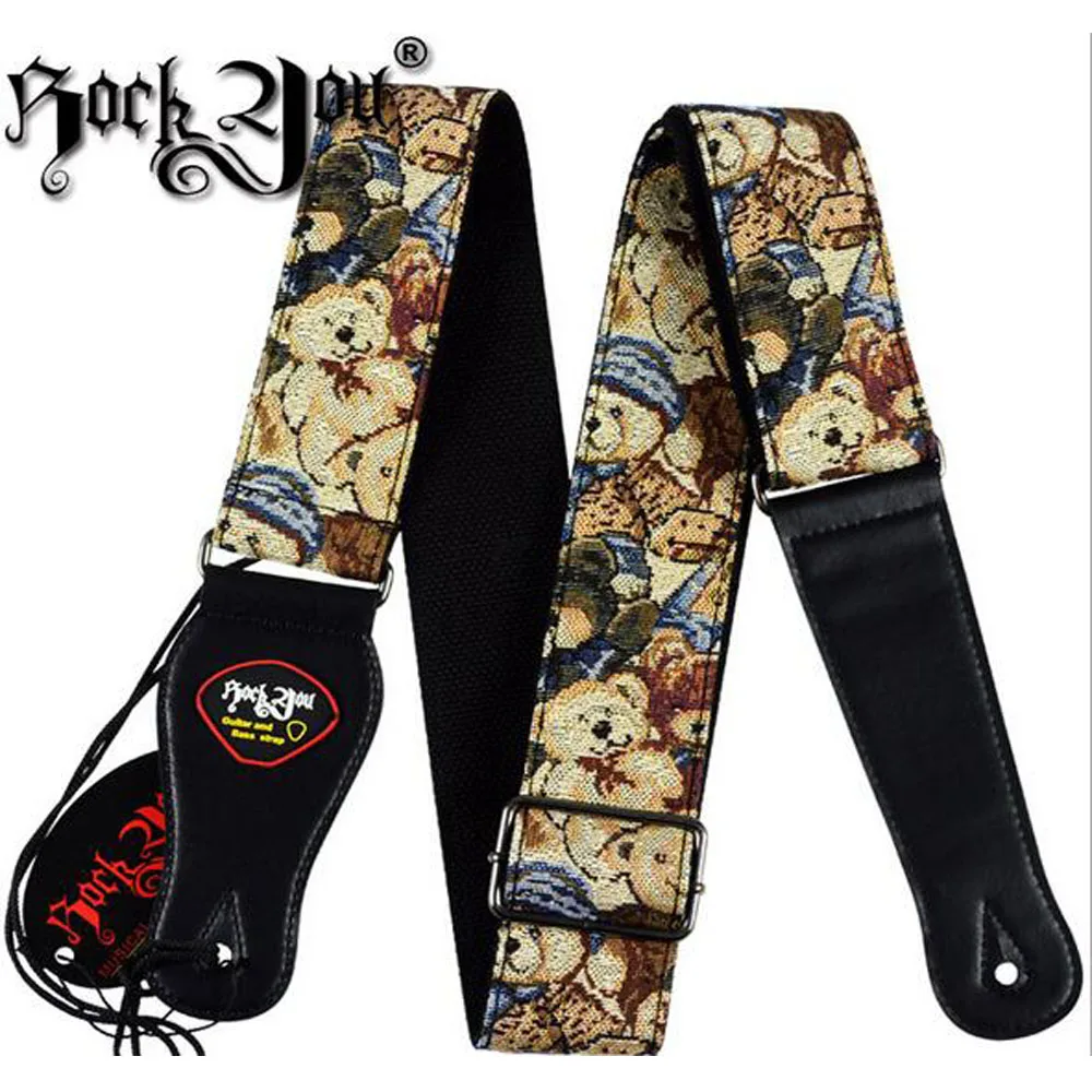 Лидер продаж хлопковая фольклорная гитара с вышивкой медведя из мультфильма/бас