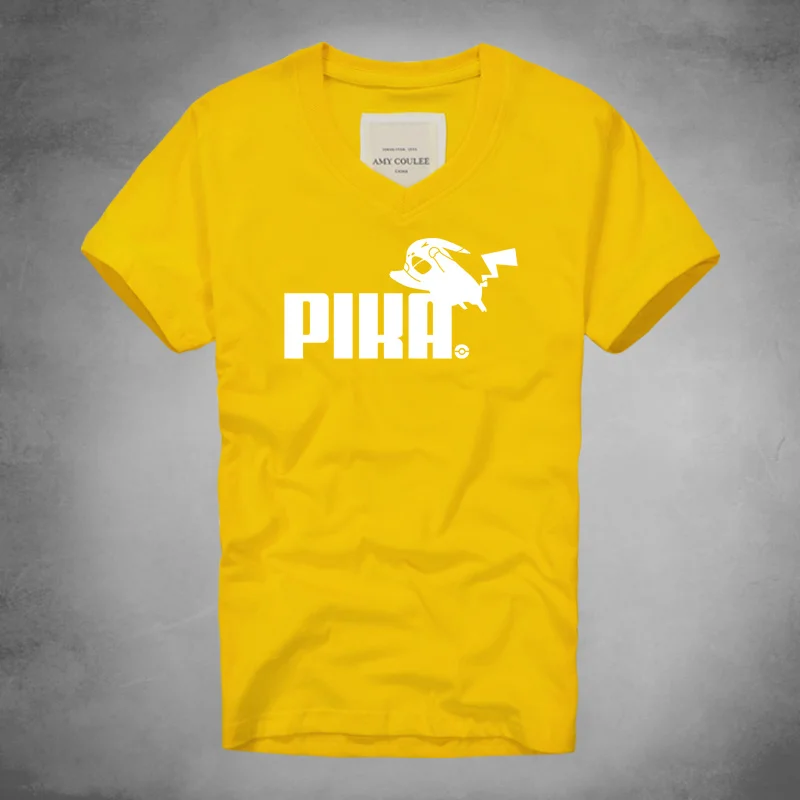 1 Пикачу футболка Забавный Печатный Покемон Camisetas футболки человек Костюмы
