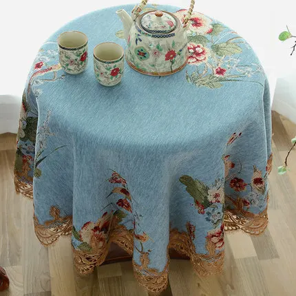pattern 01 Роскошная круглая скатерть в европейском стиле с подвеской, кухонные аксессуары для гостиной, кофейного дома, украшение для дома, скатерть - Цвет: pattern 01
