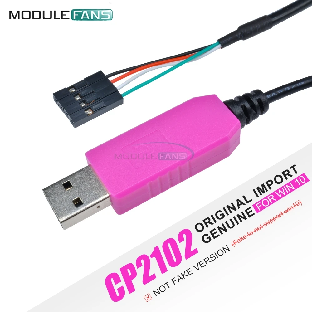 Оригинальный 1 м CP2102 USB UART TTL кабель 4 Pin последовательный адаптер загрузки модуль