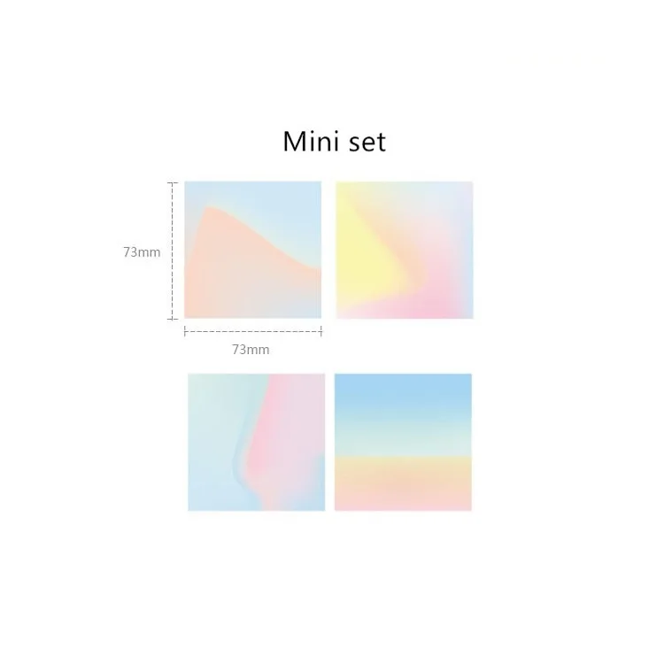 4 pcs Mini size 4 шт., постепенная смена цвета, липкая бумага, Радужный почтовый блокнот, маркер, наклейки для планировщика, канцелярские товары, офисные, школьные принадлежности, A6128 - Цвет: 4 pcs Mini size