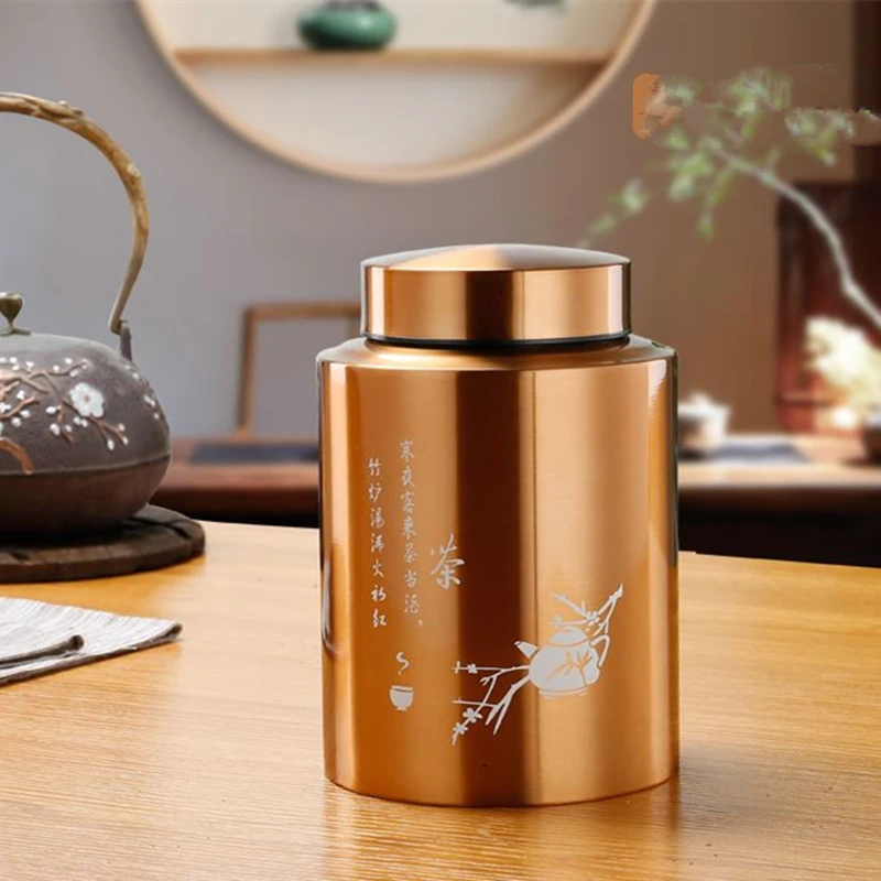 Metal Tea Jar Round Box With Lid Sealed Kitchen Food Container Caddy Coffee Sugar Storage Cans Stainless Steel Organizer | Дом и сад